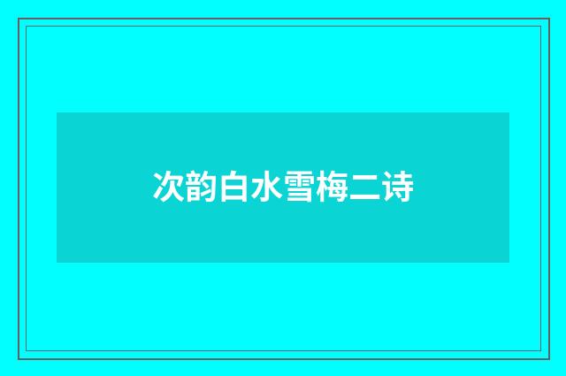 次韵白水雪梅二诗