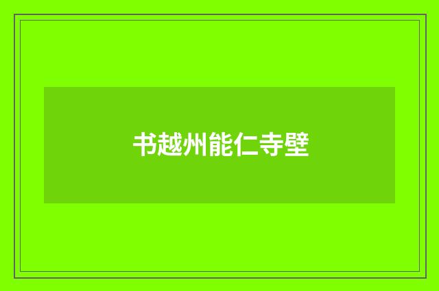 书越州能仁寺壁
