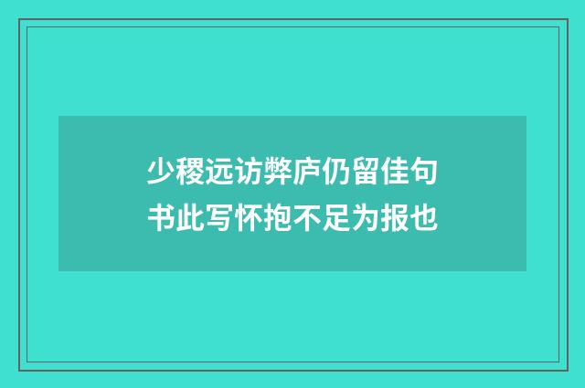少稷远访弊庐仍留佳句书此写怀抱不足为报也