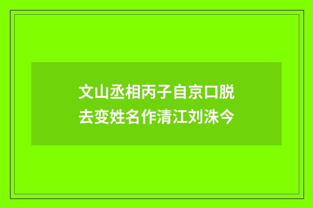 文山丞相丙子自京口脱去变姓名作清江刘洙今