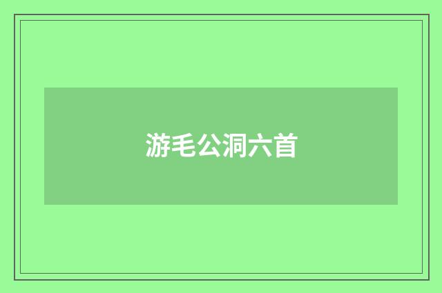游毛公洞六首