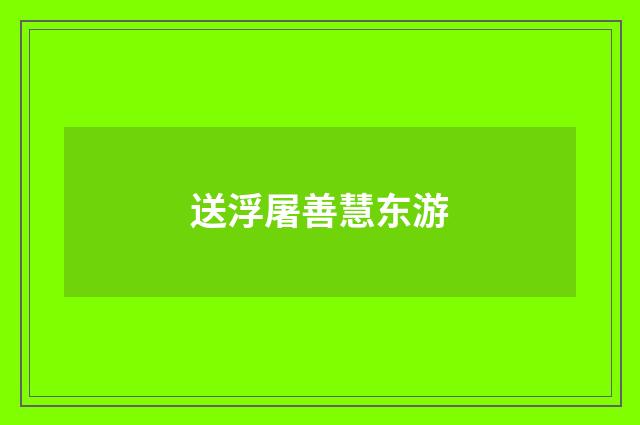 送浮屠善慧东游