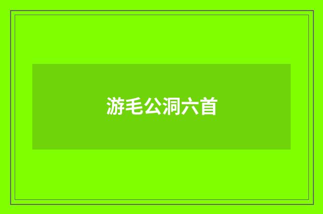 游毛公洞六首