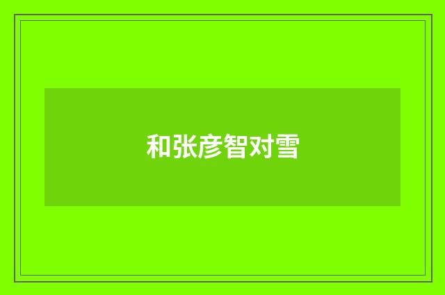 和张彦智对雪