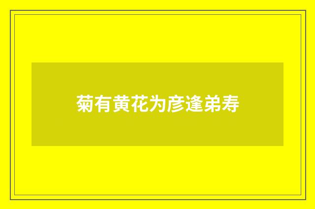菊有黄花为彦逢弟寿