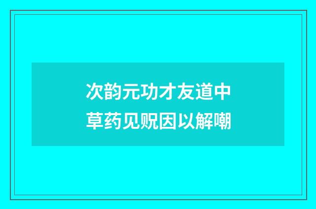 次韵元功才友道中草药见贶因以解嘲