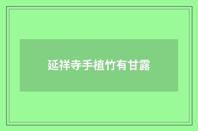 延祥寺手植竹有甘露