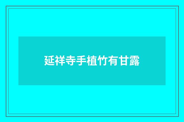 延祥寺手植竹有甘露