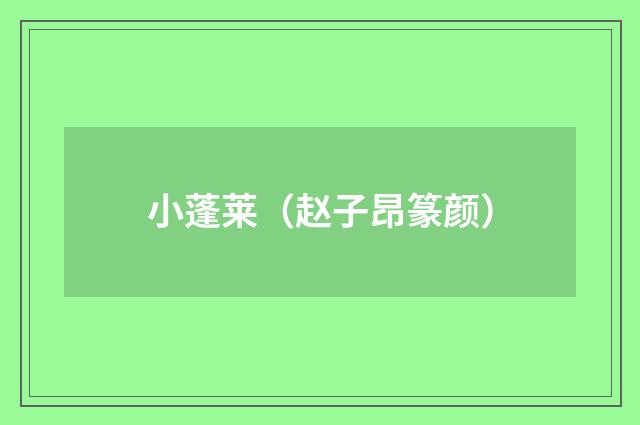 小蓬莱（赵子昂篆颜）