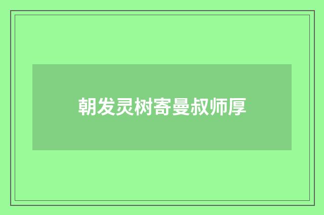 朝发灵树寄曼叔师厚
