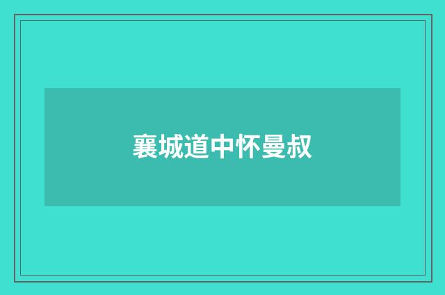 襄城道中怀曼叔