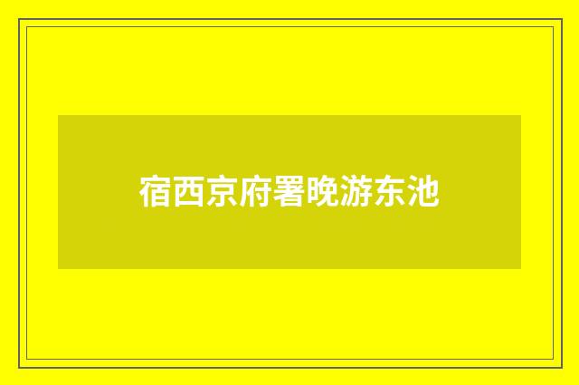宿西京府署晚游东池