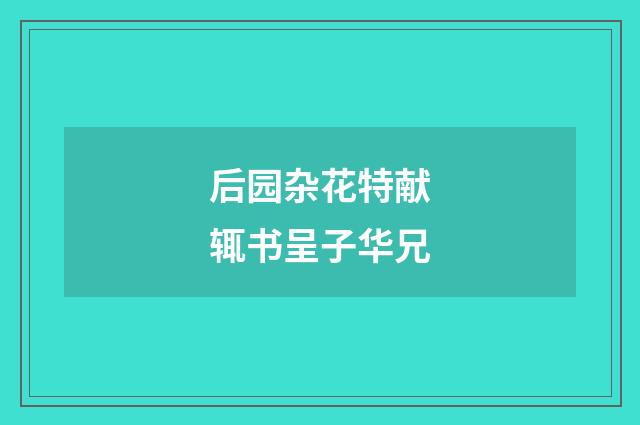 后园杂花特献辄书呈子华兄