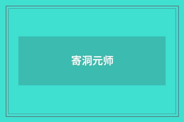 寄洞元师