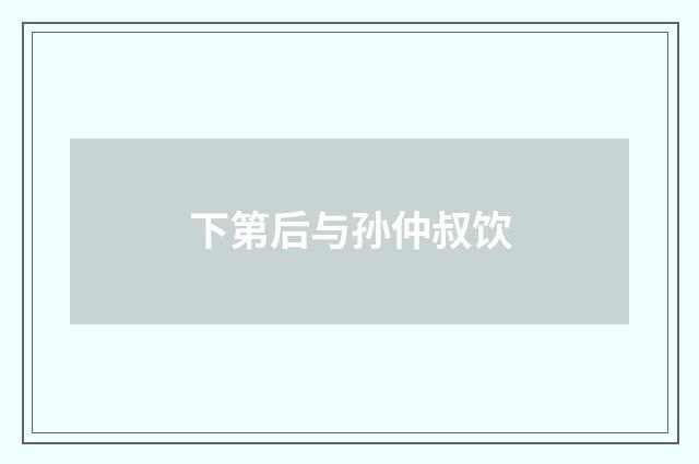 下第后与孙仲叔饮