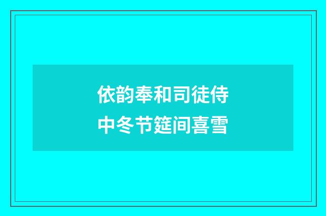 依韵奉和司徒侍中冬节筵间喜雪