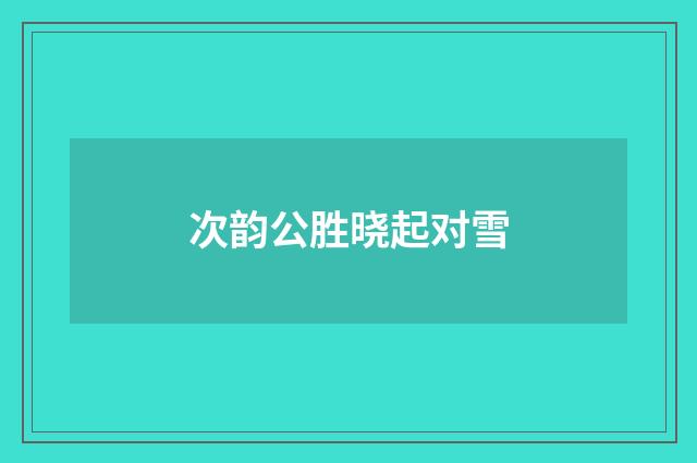 次韵公胜晓起对雪