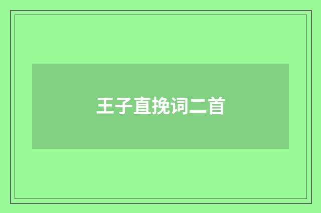 王子直挽词二首