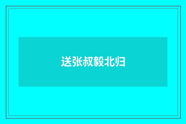 送张叔毅北归