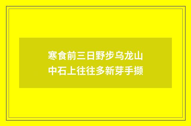 寒食前三日野步乌龙山中石上往往多新芽手撷