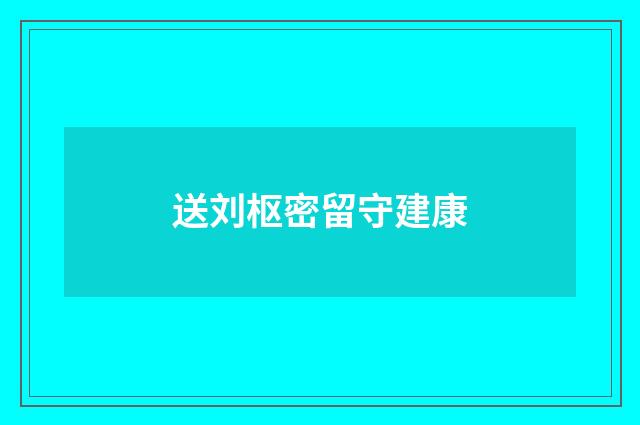 送刘枢密留守建康