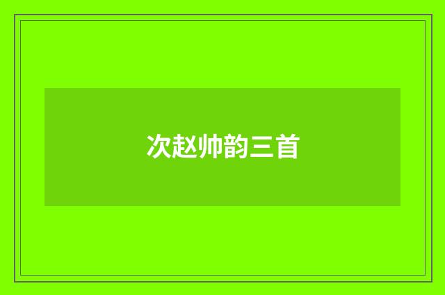 次赵帅韵三首