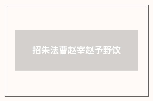 招朱法曹赵宰赵予野饮