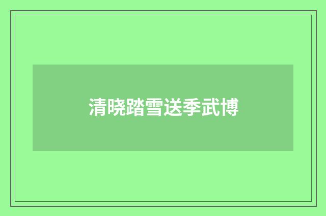 清晓踏雪送季武博