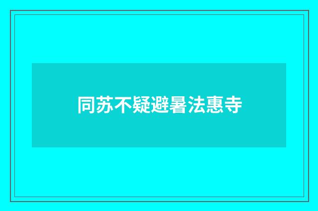 同苏不疑避暑法惠寺