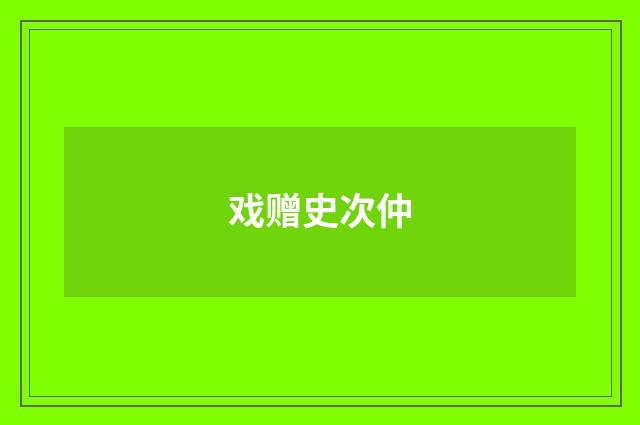 戏赠史次仲