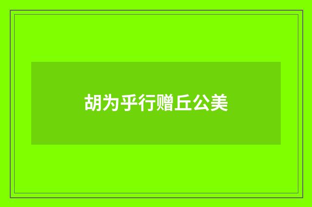 胡为乎行赠丘公美