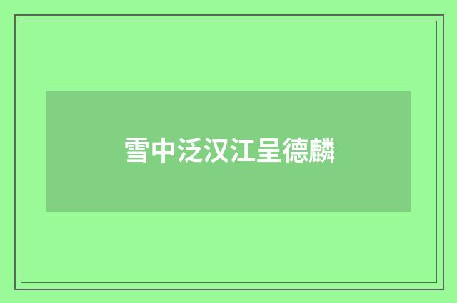 雪中泛汉江呈德麟