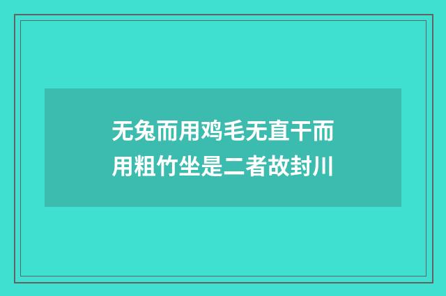 无兔而用鸡毛无直干而用粗竹坐是二者故封川
