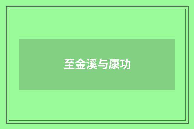 至金溪与康功