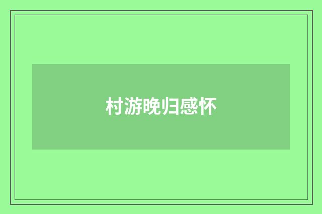 村游晚归感怀