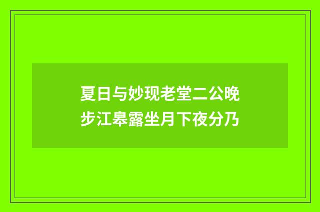 夏日与妙现老堂二公晚步江皋露坐月下夜分乃