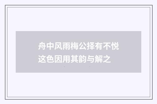 舟中风雨梅公择有不悦这色因用其韵与解之