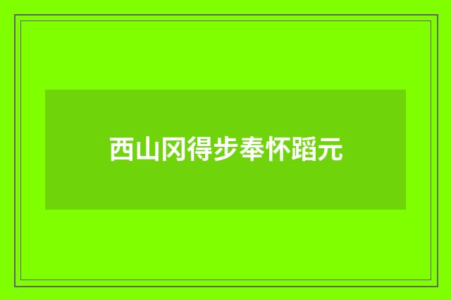西山冈得步奉怀蹈元