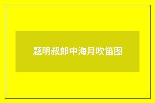 题明叔郎中海月吹笛图