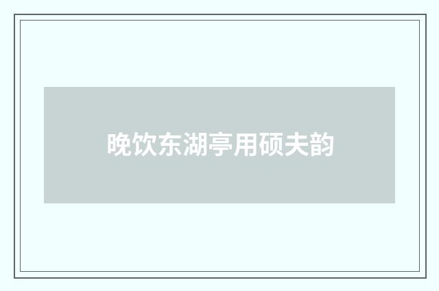 晚饮东湖亭用硕夫韵