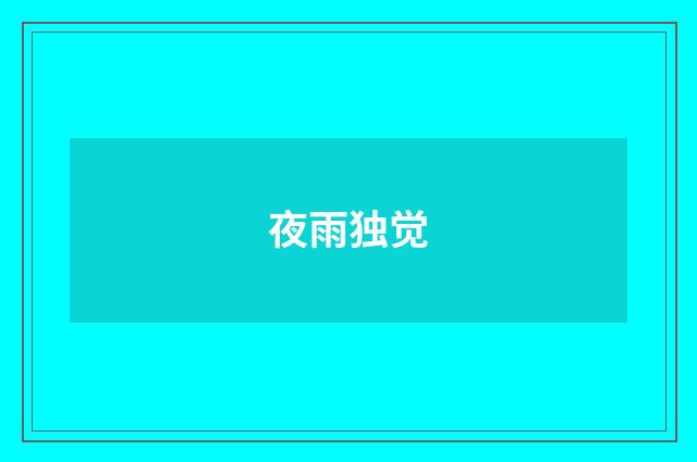 夜雨独觉