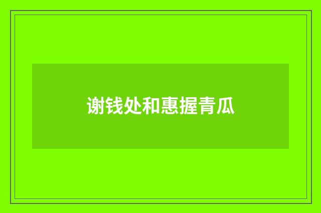 谢钱处和惠握青瓜
