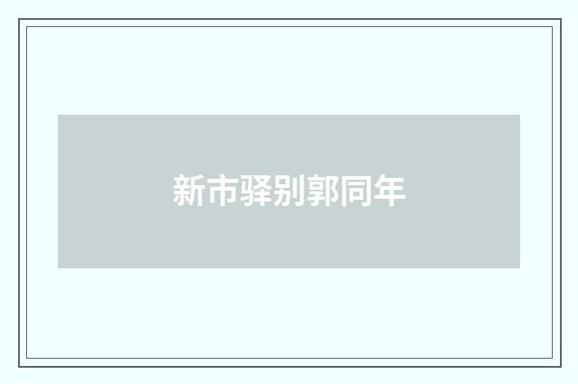 新市驿别郭同年
