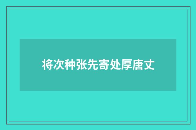 将次种张先寄处厚唐丈