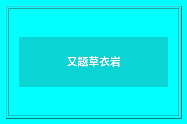 又题草衣岩