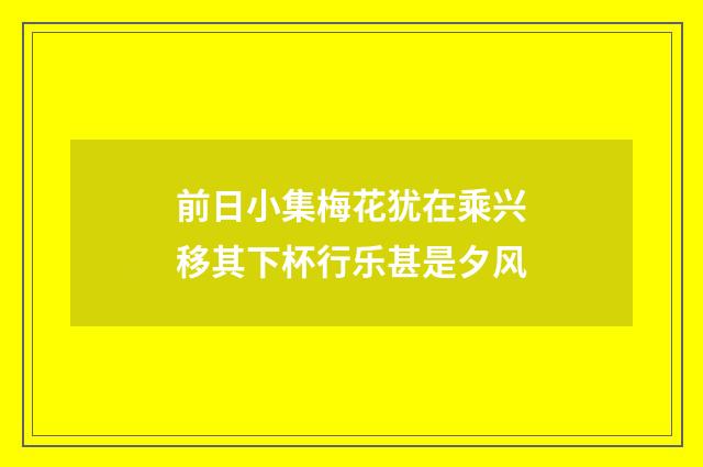 前日小集梅花犹在乘兴移其下杯行乐甚是夕风