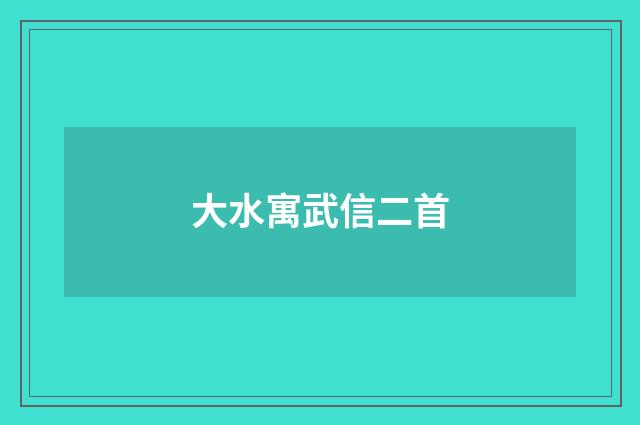 大水寓武信二首