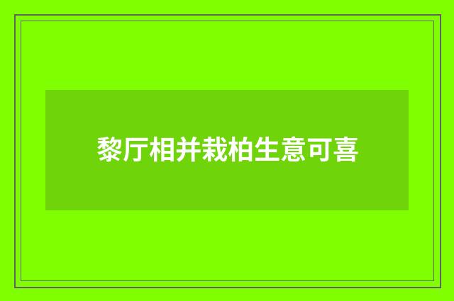 黎厅相并栽柏生意可喜