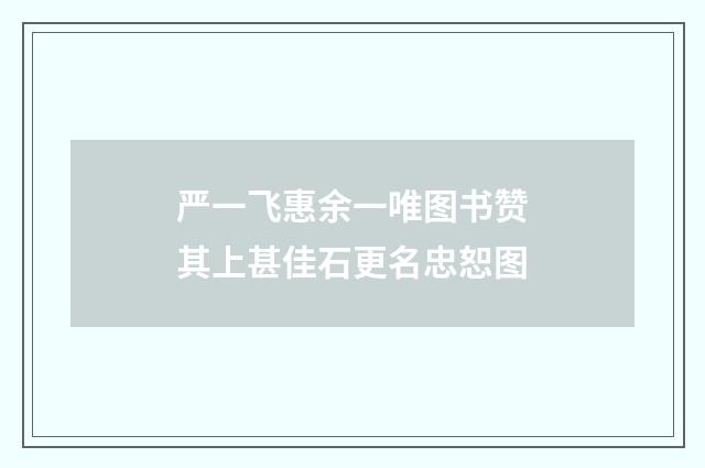 严一飞惠余一唯图书赞其上甚佳石更名忠恕图