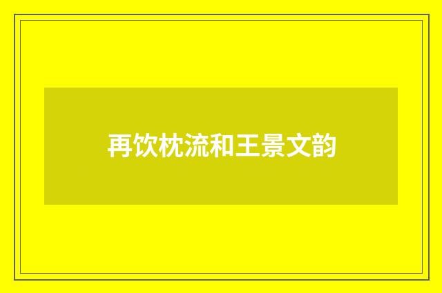 再饮枕流和王景文韵